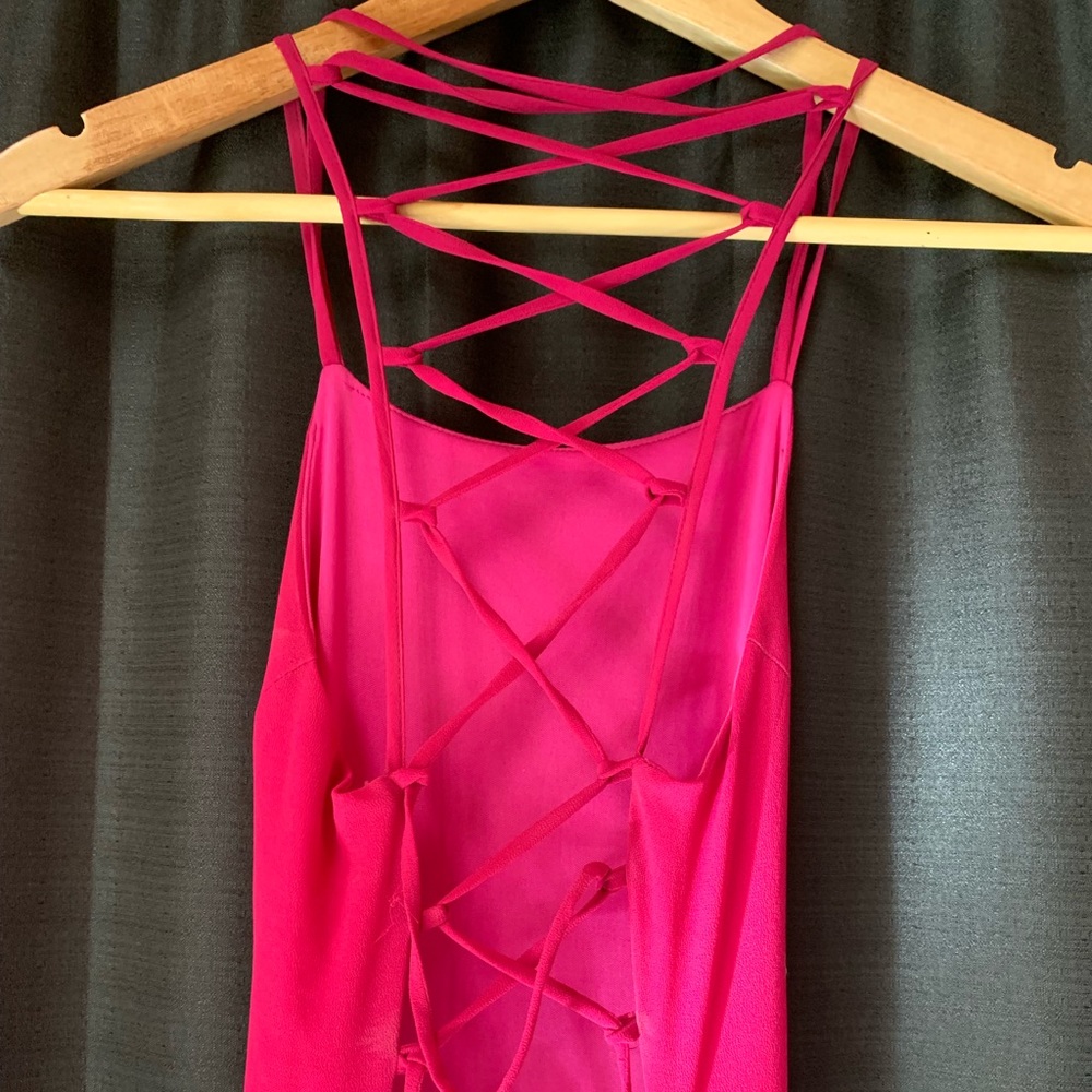 Magenta Lulus tie up back